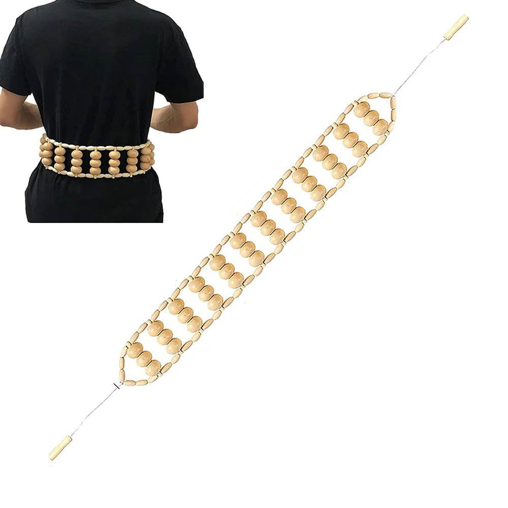 NNEOBA Wooden Therapy Cellulite Massage Roller Handmade Back Massager Brown