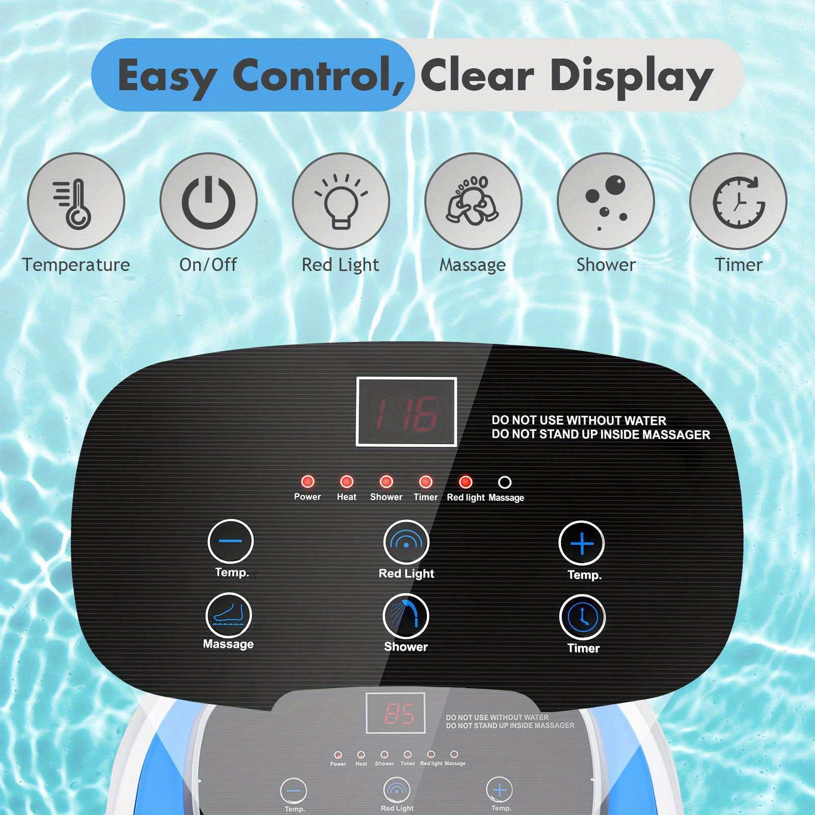 NNETM Electric Heated Footbath Tub – Foot Spa Massager(Blue)