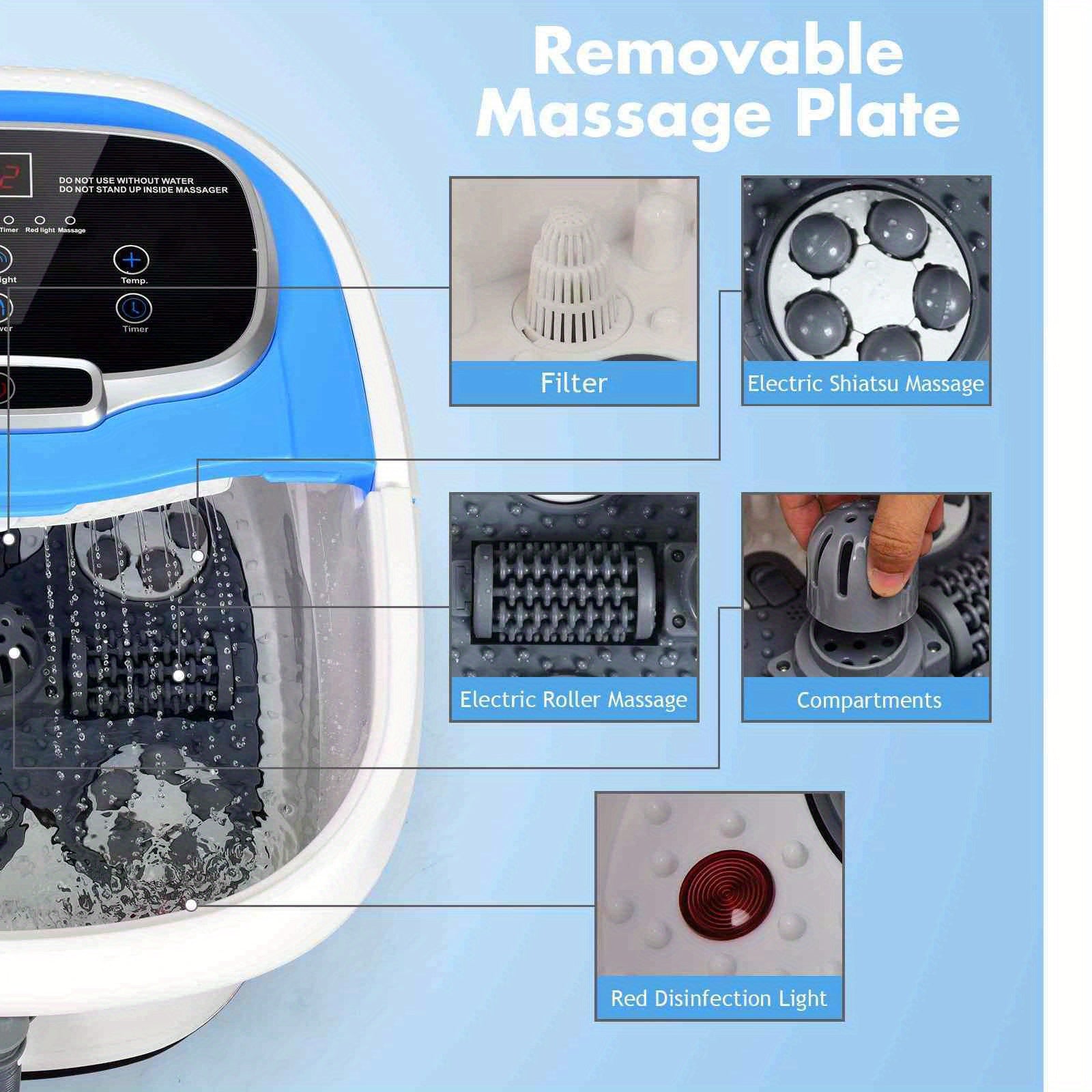 NNETM Electric Heated Footbath Tub – Foot Spa Massager(Blue)