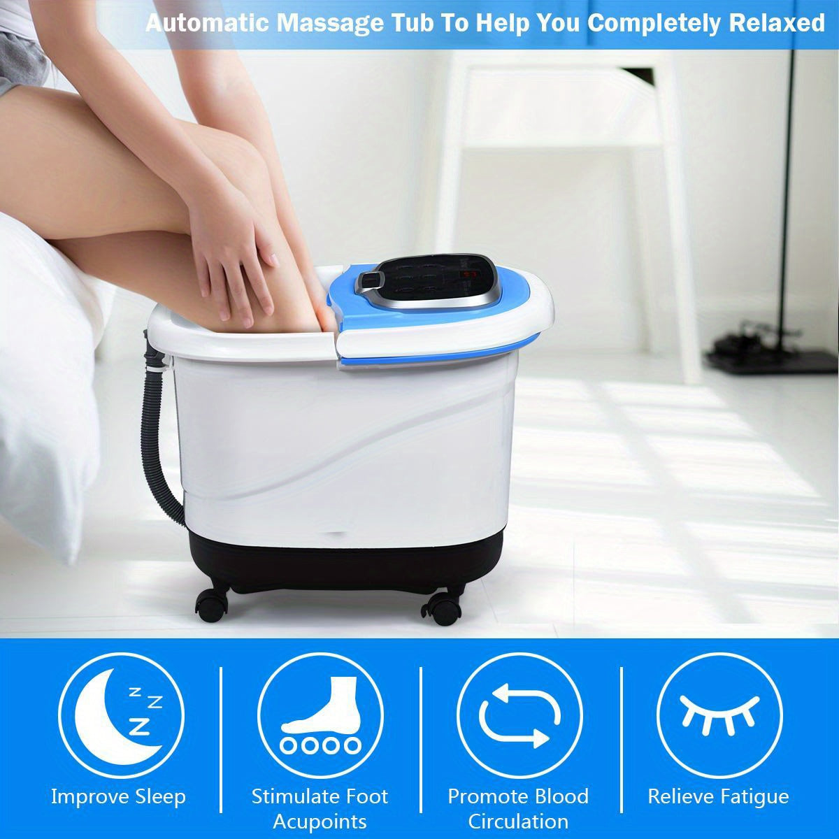 NNETM Electric Heated Footbath Tub – Foot Spa Massager(Blue)