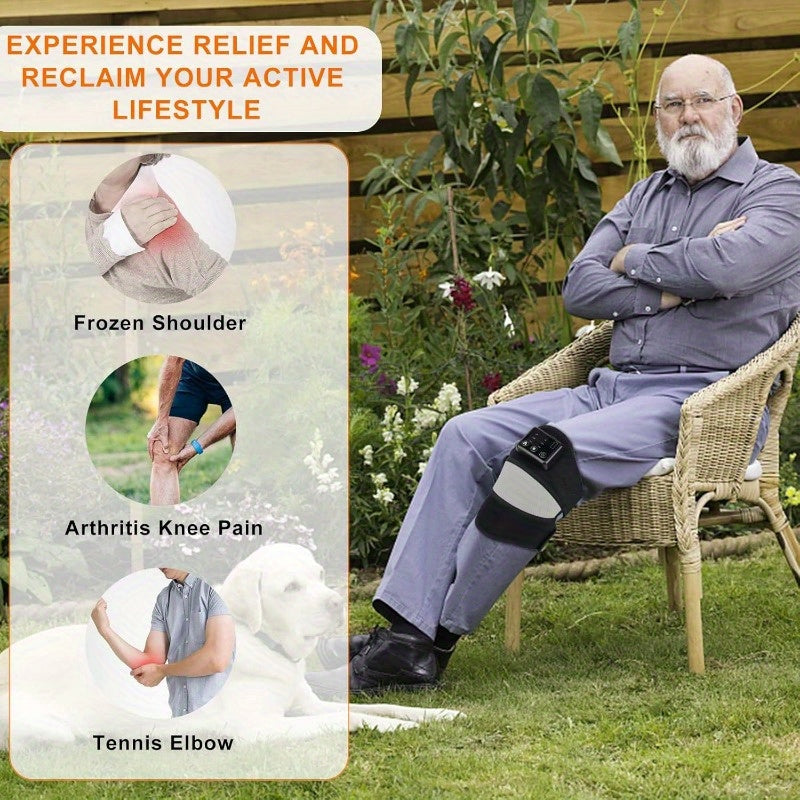 NNETM Electric Heating Knee Pad – Cordless Joint Hot Compress Massager(Black)