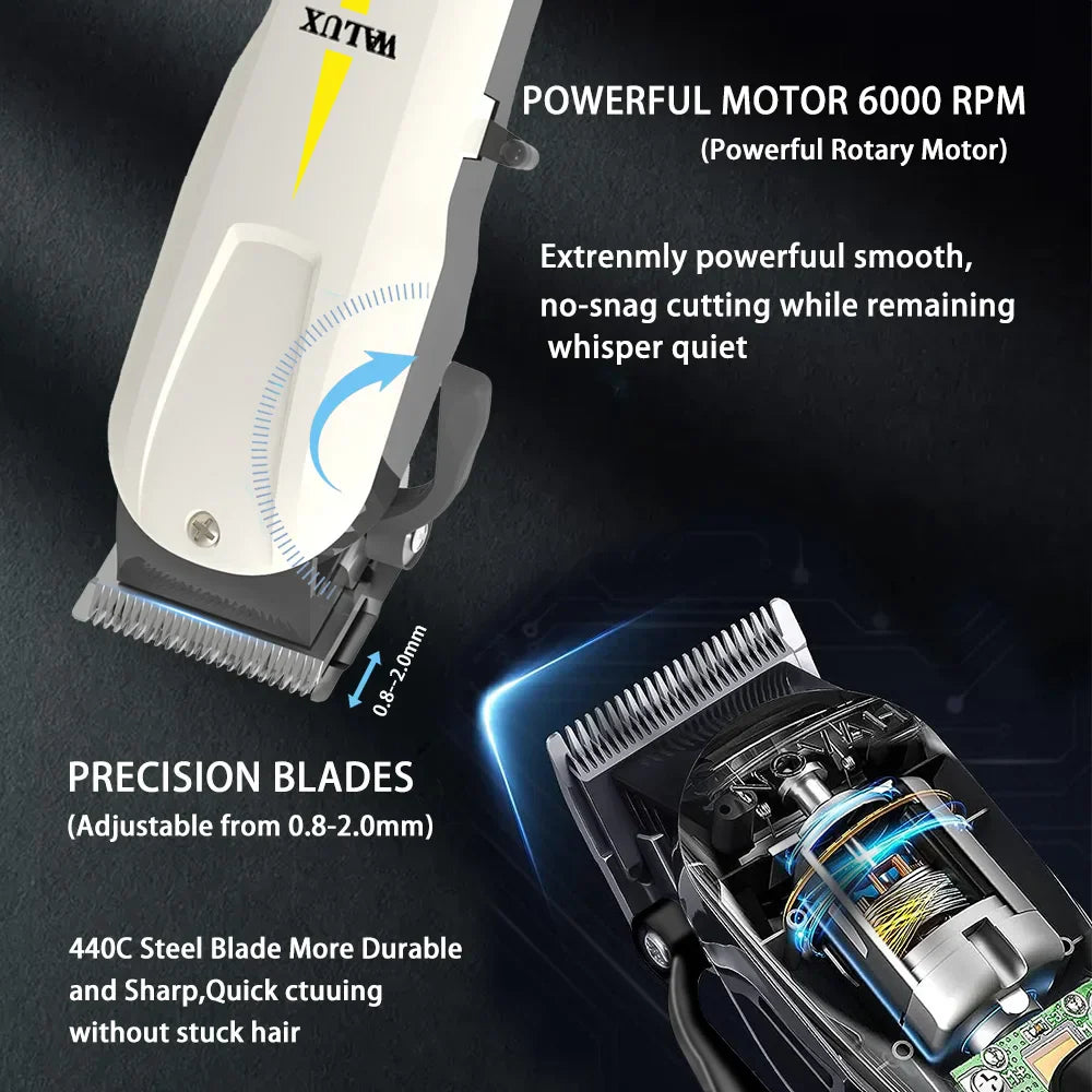 Economical Professional Hair Clipper USB Rechargeable White-2