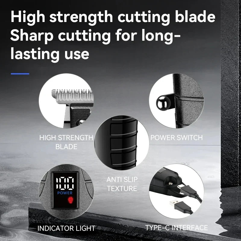 NNEOBA Salon Grade Electric Hair Clipper Powder Metallurgical Blade Black