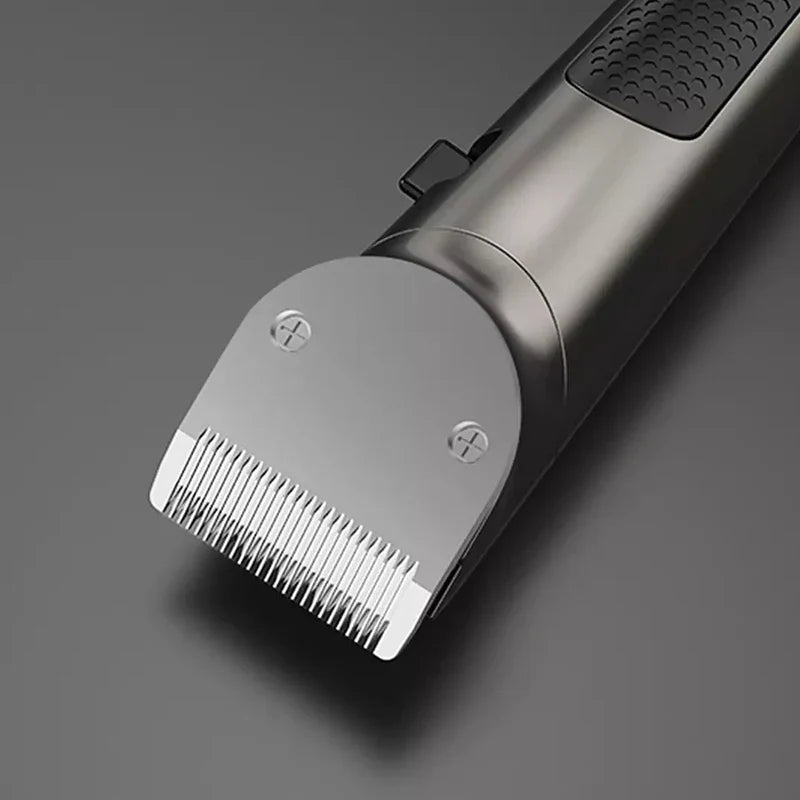 Washable Rechargeable Hair Clipper Professional Barber Trimmer Grey-3