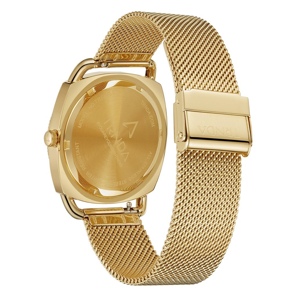 Trnda Women's Gold Stainless Steel Watch, Silver Dial | Trn-W35g