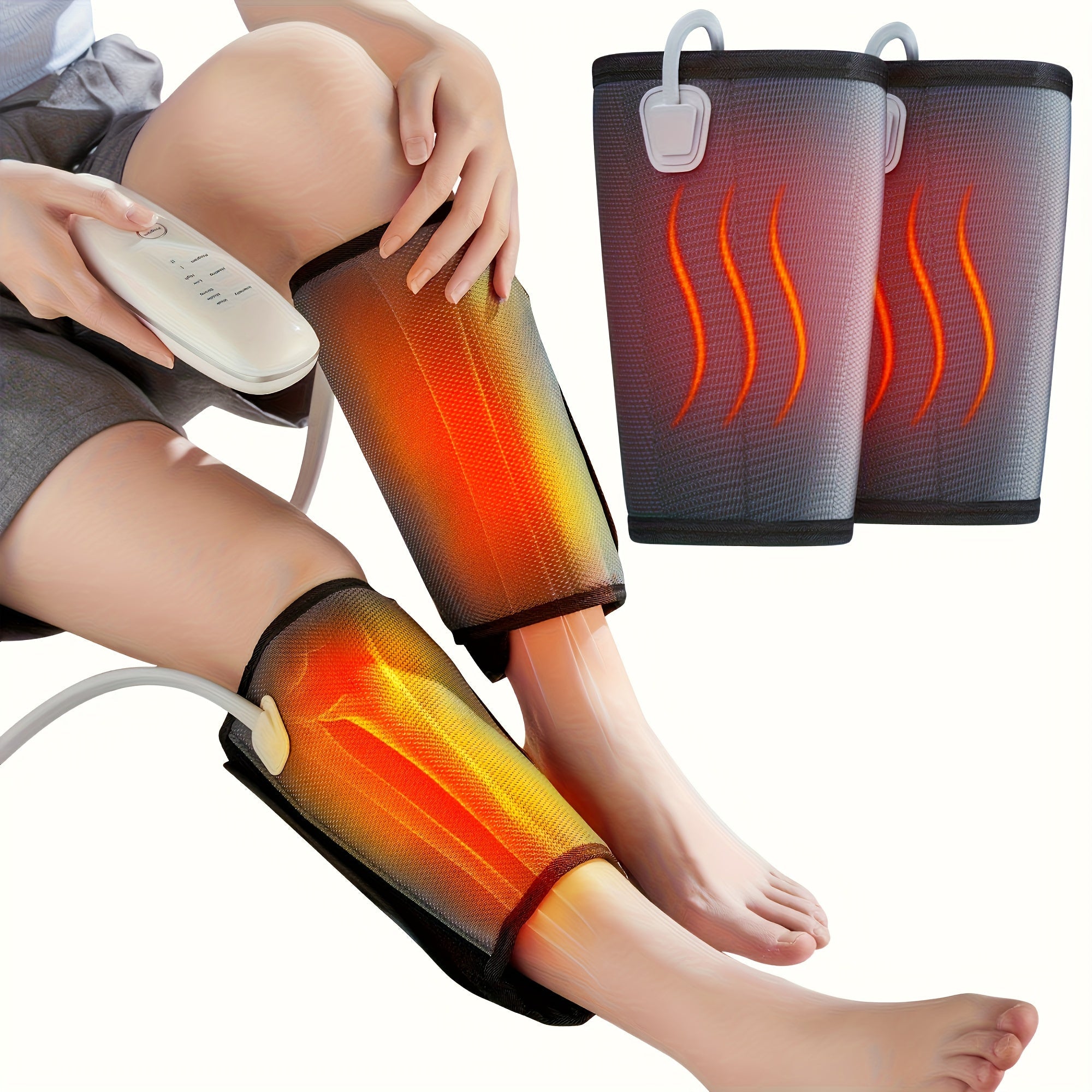 NNETM Leg Massager for Circulation with Air Compression & Heat(Gray)
