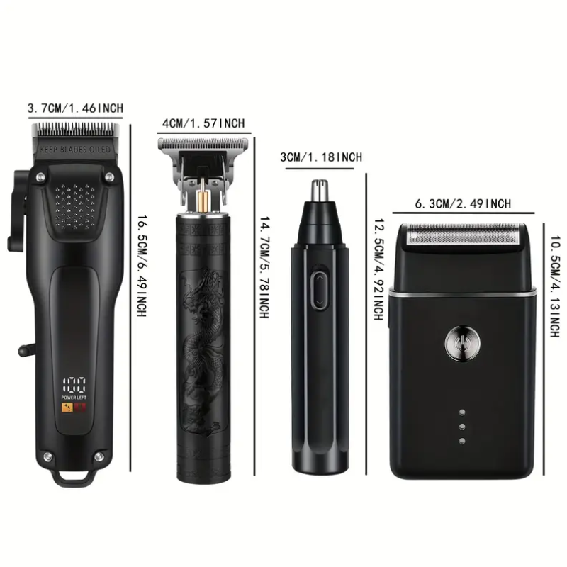 NNETM Men’s Grooming Kit USB Rechargeable Clippers (4pcs)